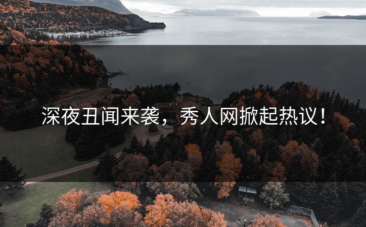 深夜丑闻来袭，秀人网掀起热议！