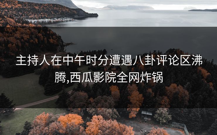 主持人在中午时分遭遇八卦评论区沸腾,西瓜影院全网炸锅