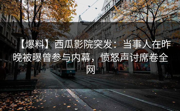 【爆料】西瓜影院突发：当事人在昨晚被曝曾参与内幕，愤怒声讨席卷全网